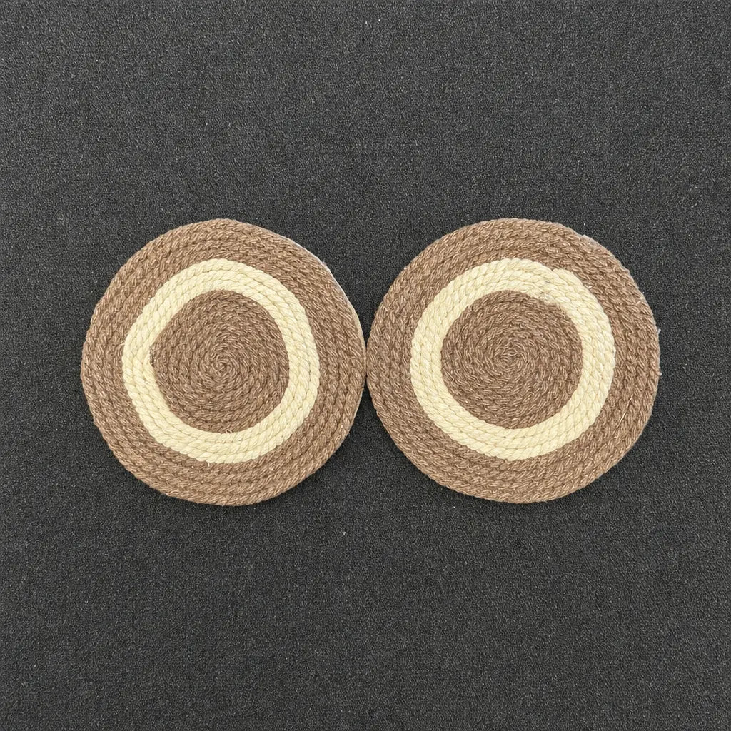 Handcrafted Round Jute Place Mat | Natural Jute Mats & Cup Coaster Set
