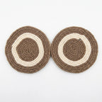 Handcrafted Round Jute Place Mat | Natural Jute Mats & Cup Coaster Set