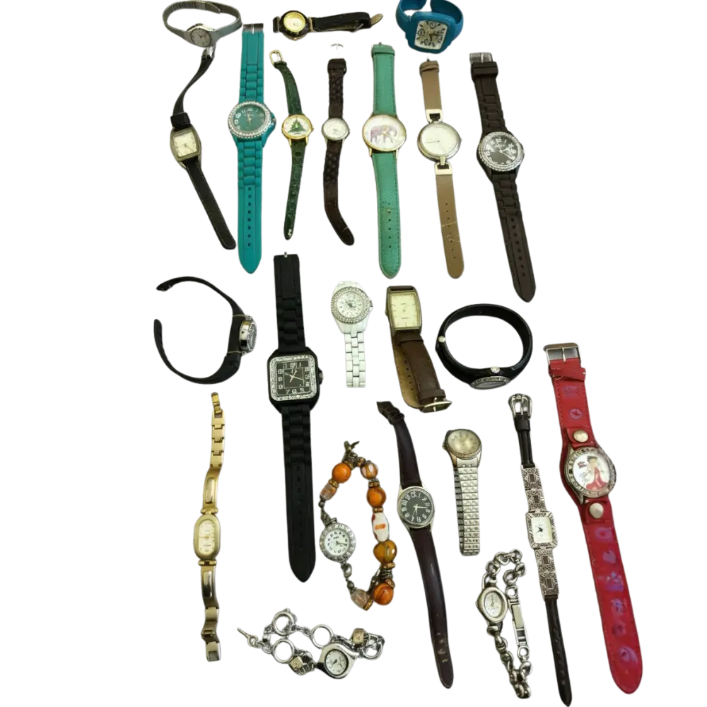 Lot of 20+ Mixed Fashion & Quartz Watches – Men’s & Women’s, Untested for Parts/Repair/Resale