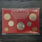 Tuvalu First Coinage Uncirculated Set (c. 1976), 7 Coins in Original Wallet, Queen Elizabeth II
