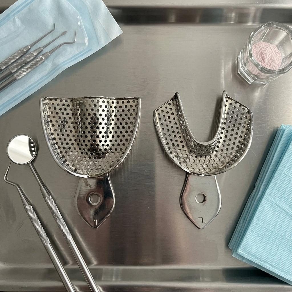 Perforated Stainless Steel Dental Impression Tray Set