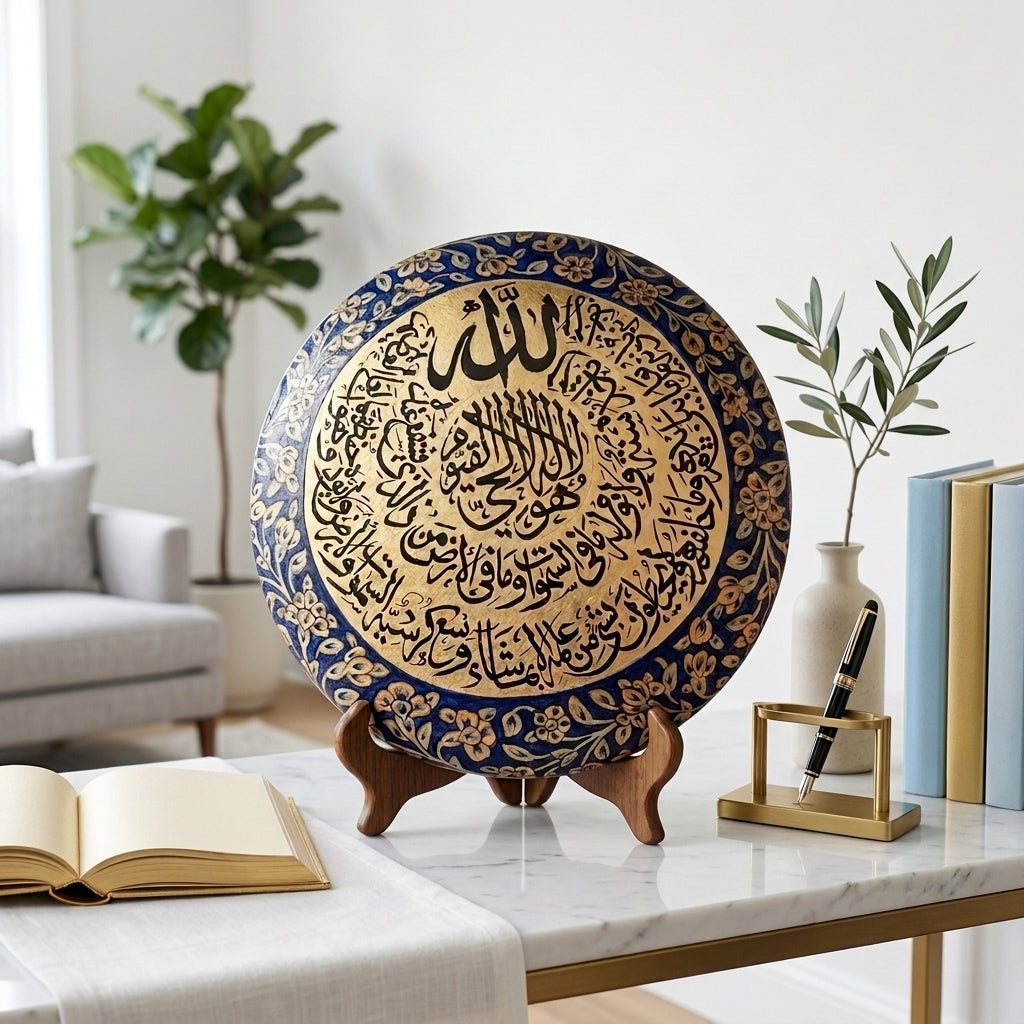 Handcrafted Camel Skin Calligraphy – Ayatul Kursi Arabic Wall Art