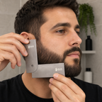 Professional Beard Shaping Tool and Hairline Guide with Built-In Measurement Ruler