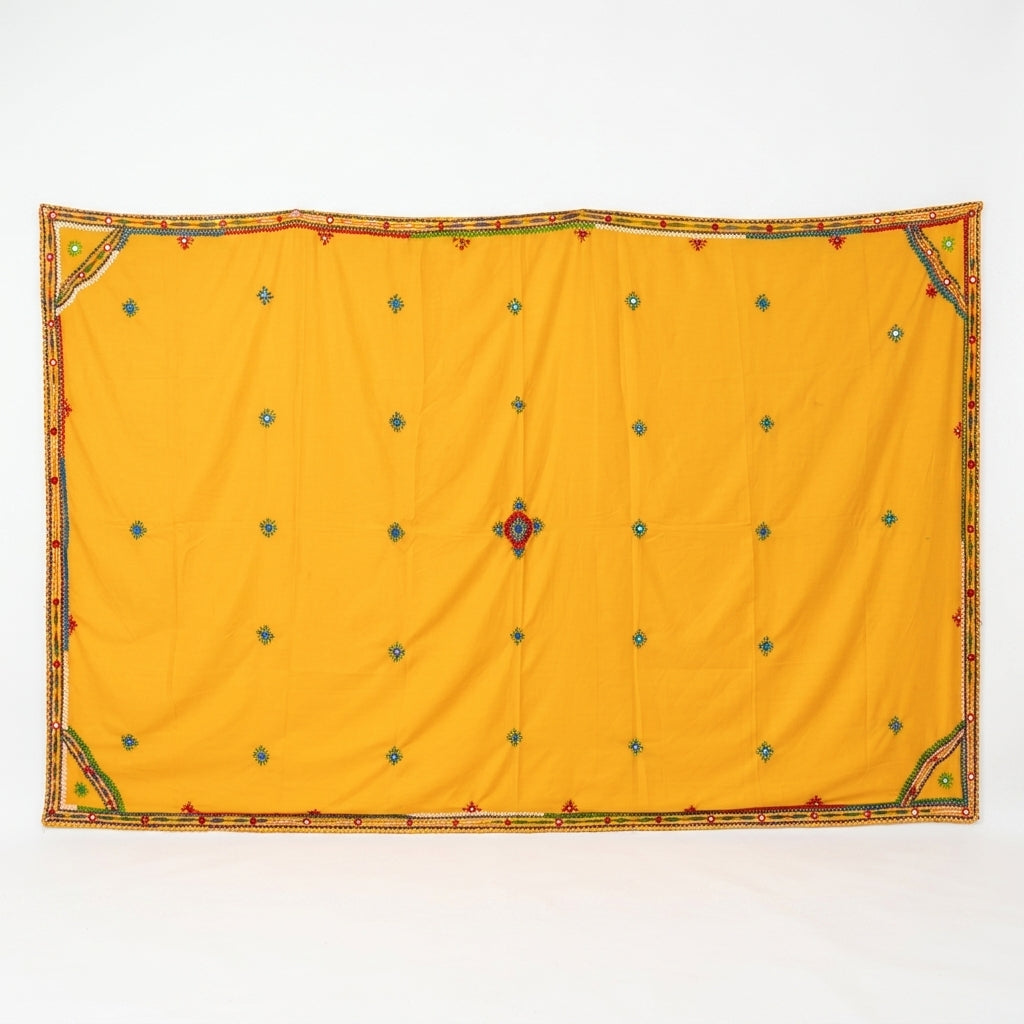 Hand-Embroidered Traditional Heritage Shawl – Authentic Ethnic Tribal Dupatta & Wall Hanging