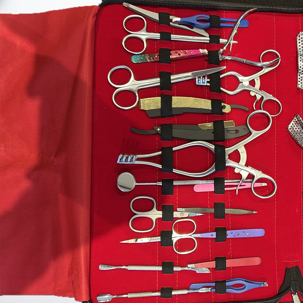 32-Piece Professional Barbering, Grooming & Manicure Master Kit with Zippered Carrying Case