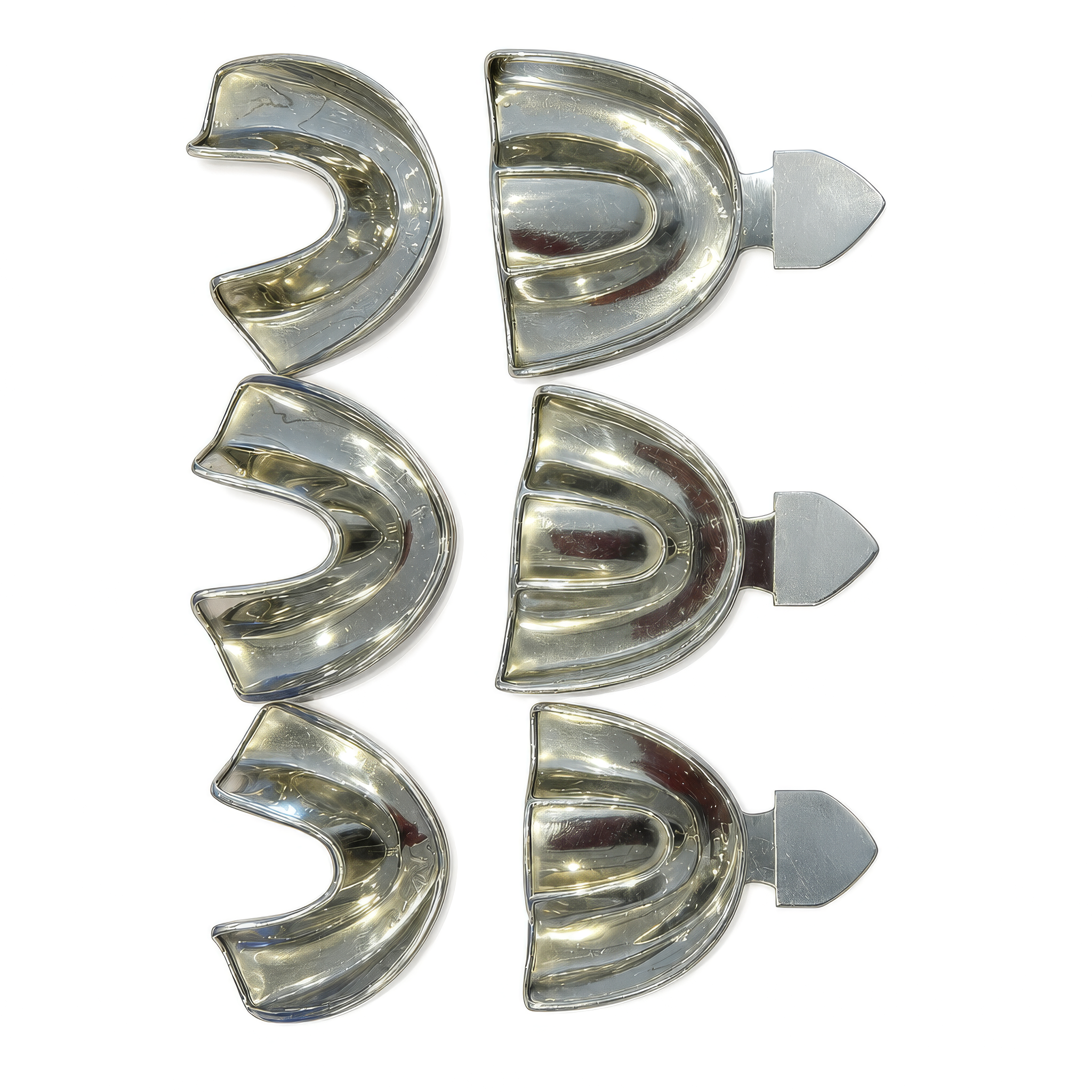6-Piece Dental Impression Tray Set with Storage Box – Upper & Lower Mouth Trays
