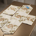 Artisanal Handcrafted Floral Coffee Table Linens Set