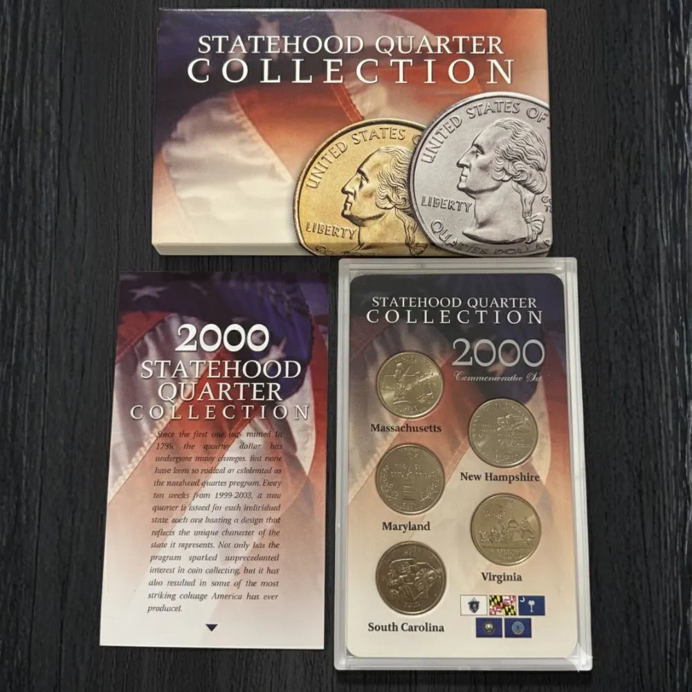 2000 Statehood Quarter Collection Commemorative Set (Massachusetts, Maryland, South Carolina, New Hampshire, Virginia)