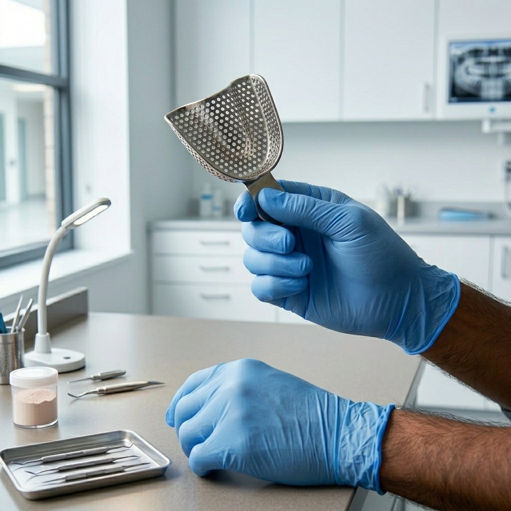 Perforated Stainless Steel Dental Impression Tray Set