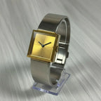 Royal Dynasty Women’s Bangle Cuff Watch, Square Gold‑Tone Dial, Hinged Bracelet, Working