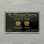 2005 Westward Journey “Ocean in View” Jefferson Nickel Set P & D – Gold Edition – Private Holder with Sleeve, Uncirculated