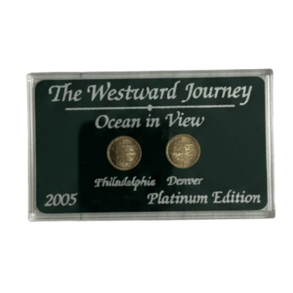 2005 Westward Journey “Ocean in View!” Jefferson Nickel Set P & D Uncirculated – Gift Holder/Platinum Edition
