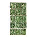 1908–1922 Benjamin Franklin 1¢ Green Stamps with “Buy U.S. Savings Bonds” Slogan Cancels