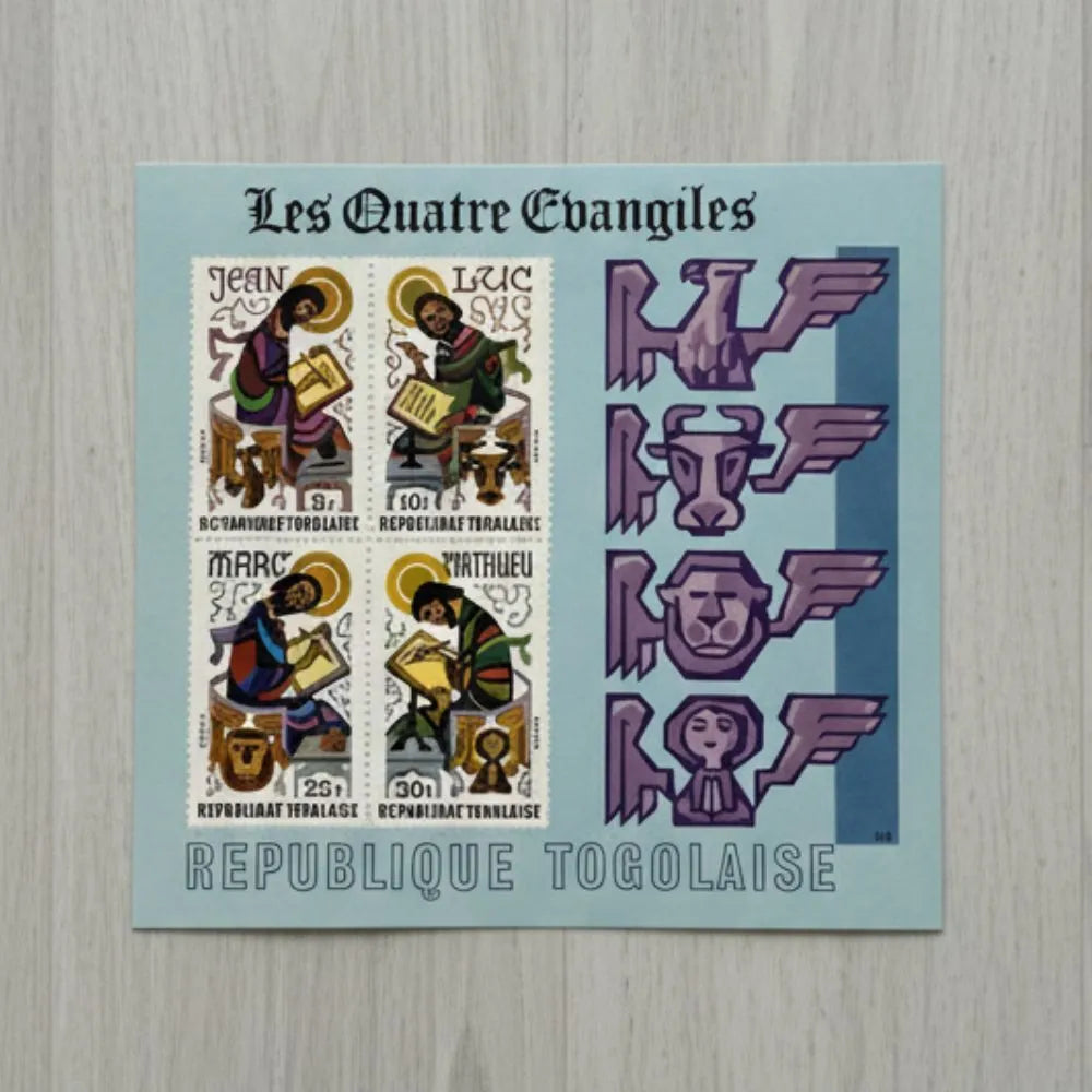 “Togo 1960s ‘Les Quatre Évangiles’ Miniature Sheet – Four Evangelists Set, République Togolaise