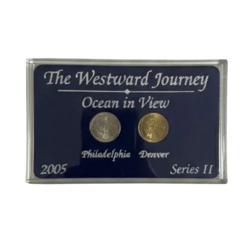 2005 Westward Journey “Ocean in View!” Jefferson Nickel Set P & D – Series 2 – Uncirculated in Holder with Sleeve