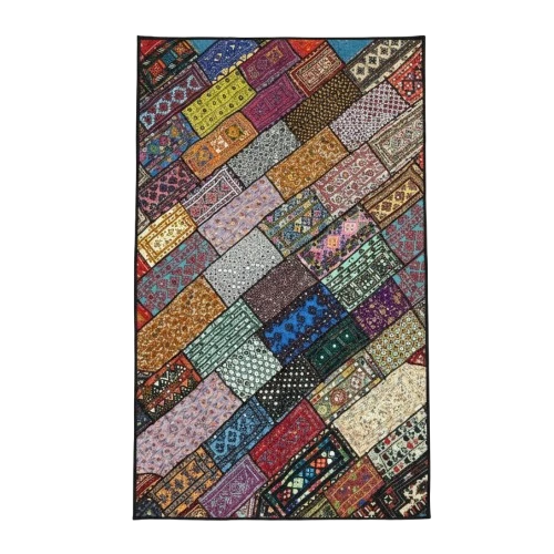Vintage Tribal Patchwork Quilt – Mixed Pattern, Fabric Collage, Boho Decor Throw, Handmade by Craftswomen from Thar Desert, Sindh, Pakistan