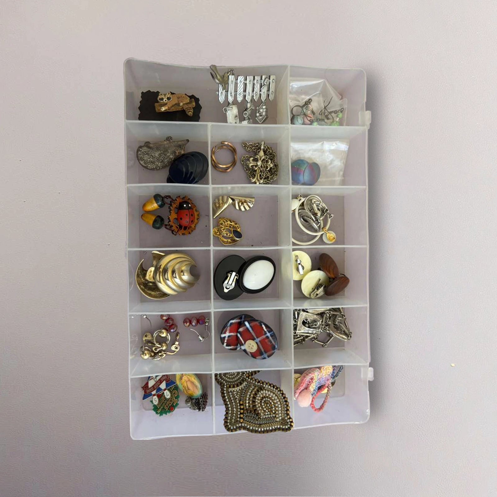 Vintage Costume Jewelry & Clip‑On Earring Lot – 1980s Plastic Buttons, Holiday Pieces & Charms for Wear or Craft