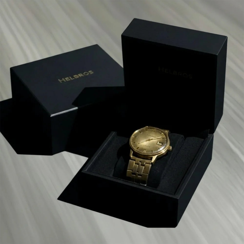 Helbros Invincible 21‑Jewel Men’s Watch, 14K Solid Gold Case, Manual Wind, Vintage 1950s–60s