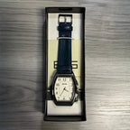 EOS New York Tonneau Quartz Watch, Japan Mov’t, Blue Leather Strap, Boxed, Women/Unisex