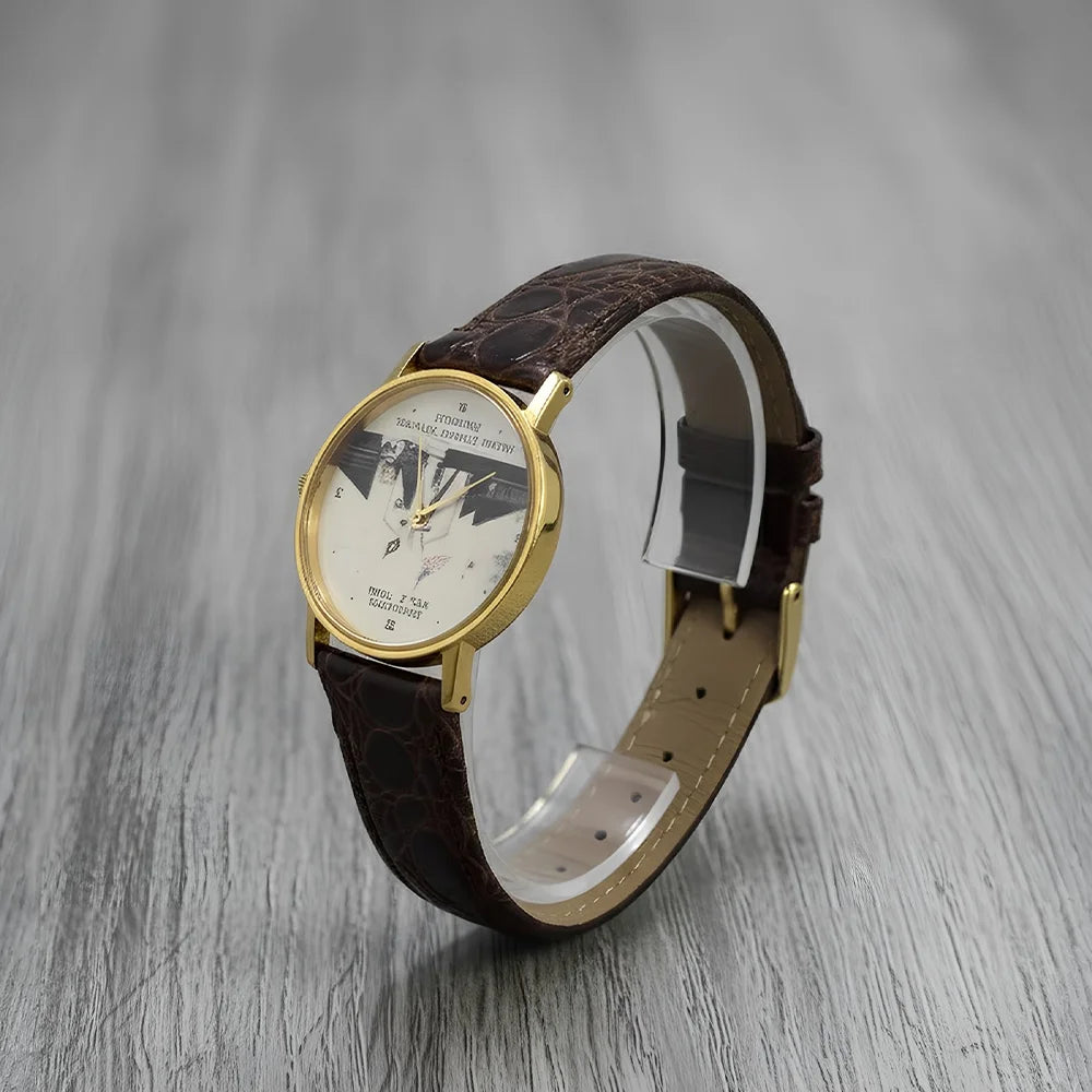 Illinois Vietnam Veterans Memorial Commemorative Watch, “Dedication May 7, 1988,” Quartz, Gold‑Tone Case, Leather Strap