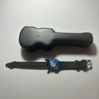 Guitar‑Shaped Quartz Wristwatch with Hard Guitar Case, Blue Body, Rock & Roll Novelty, 1990s–2000s