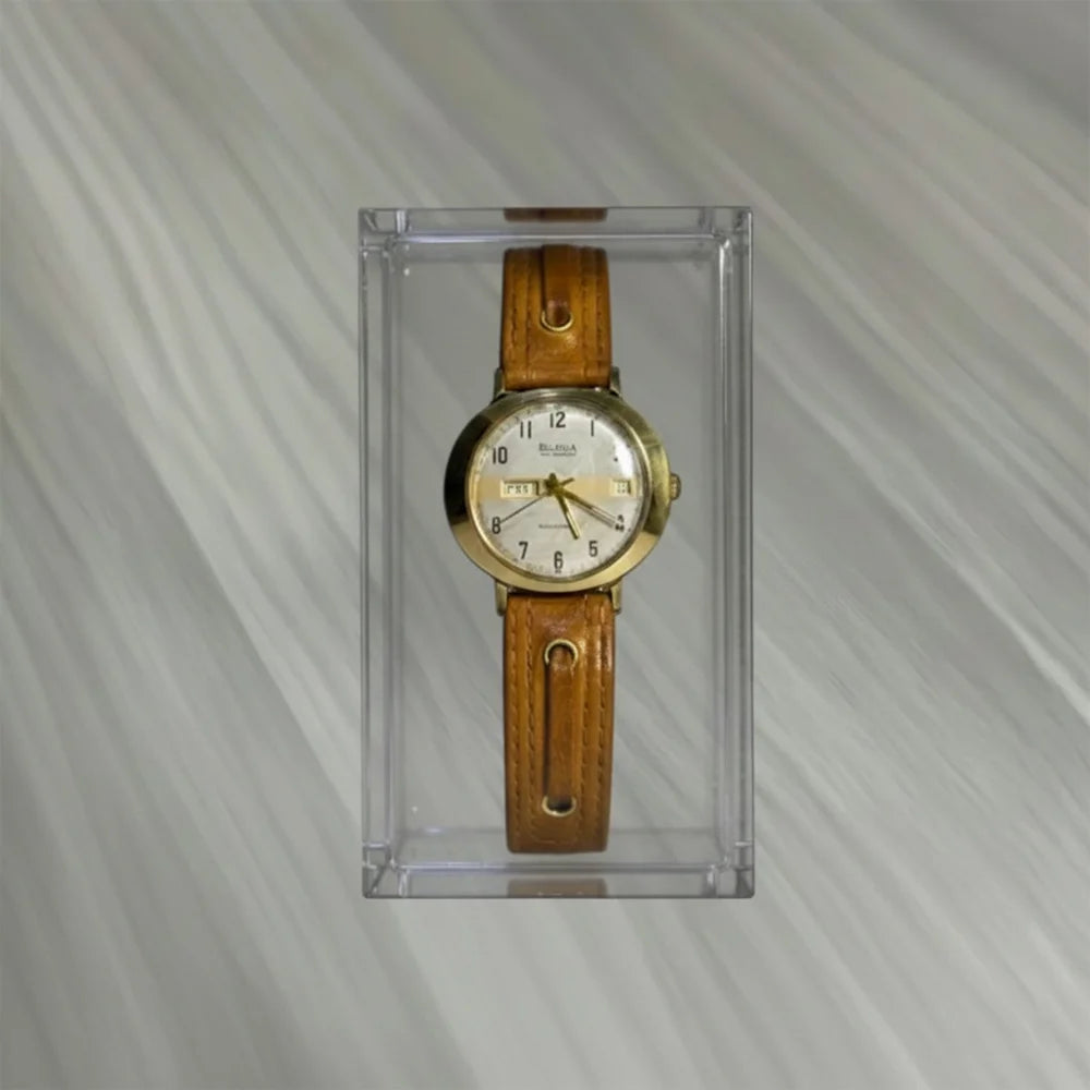 Vintage Bulova 23‑Jewel Automatic Men’s Watch, Day‑Date, Gold‑Tone Round Case, 1970s 11AOACB Era