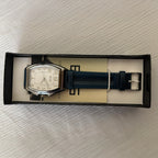 EOS New York Tonneau Quartz Watch, Japan Mov’t, Blue Leather Strap, Boxed, Women/Unisex