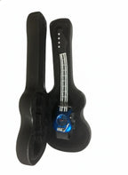 Guitar‑Shaped Quartz Wristwatch with Hard Guitar Case, Blue Body, Rock & Roll Novelty, 1990s–2000s