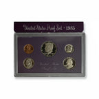 1985 United States Mint Proof Set (San Francisco “S”), 5 Coins, Original Purple Case
