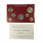 Tuvalu First Coinage Uncirculated Set (c. 1976), 7 Coins in Original Wallet, Queen Elizabeth II