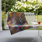 Vintage Tribal Patchwork Quilt – Mixed Pattern, Fabric Collage, Boho Decor Throw, Handmade by Craftswomen from Thar Desert, Sindh, Pakistan