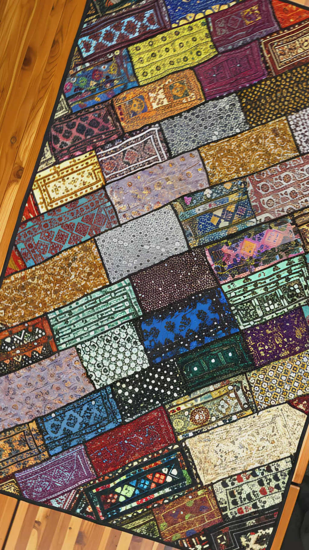 Vintage Tribal Patchwork Quilt – Mixed Pattern, Fabric Collage, Boho Decor Throw, Handmade by Craftswomen from Thar Desert, Sindh, Pakistan