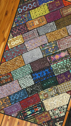 Vintage Tribal Patchwork Quilt – Mixed Pattern, Fabric Collage, Boho Decor Throw, Handmade by Craftswomen from Thar Desert, Sindh, Pakistan