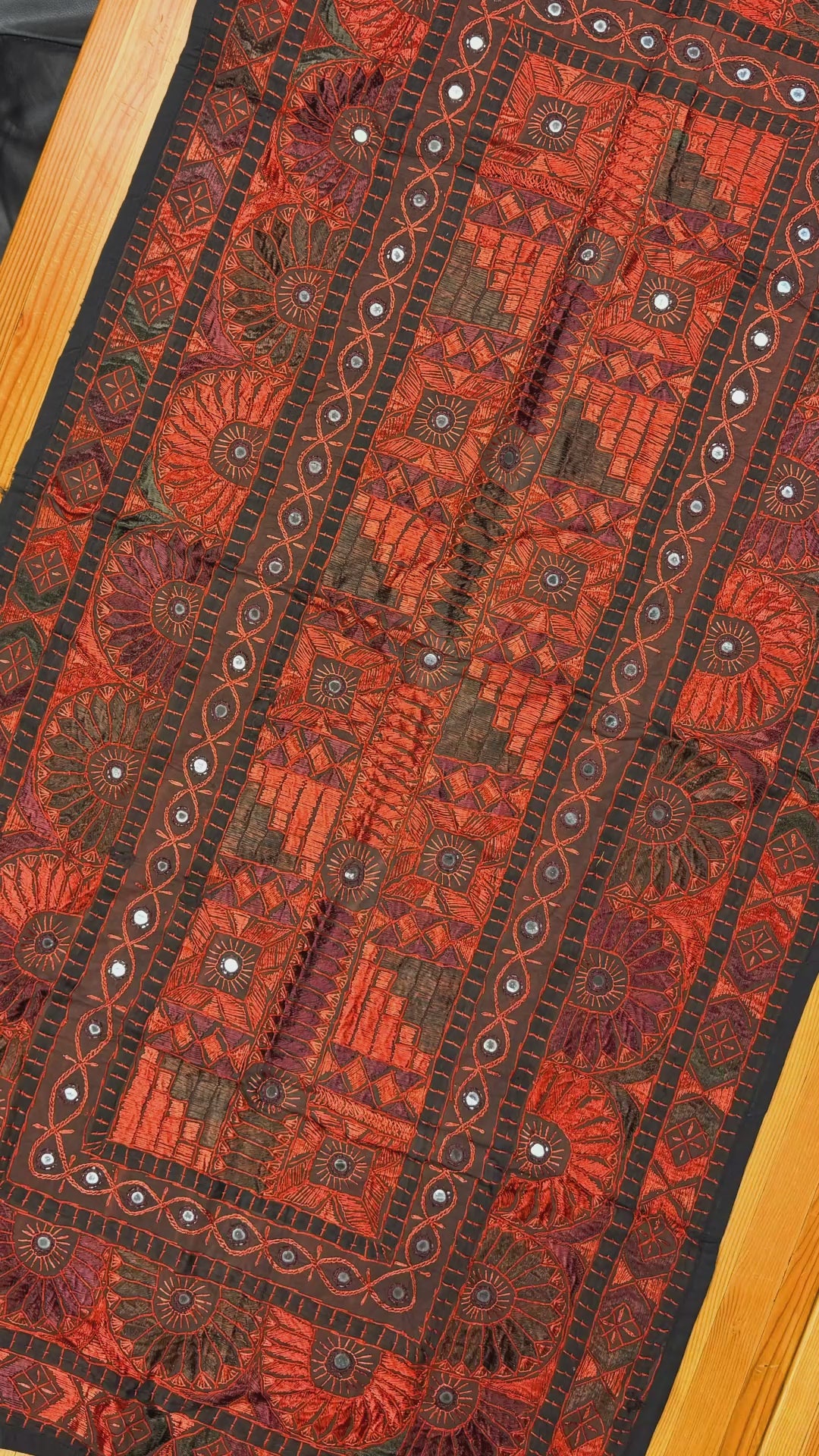 Traditional Vintage Ralli Quilt – Folk Embroidery, Mirror Work, Handmade by Craftswomen from Thar Desert, Sindh, Pakistan