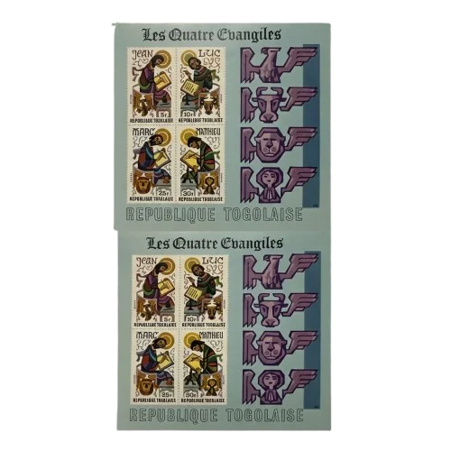 “Togo 1960s ‘Les Quatre Évangiles’ Miniature Sheet – Four Evangelists Set, République Togolaise