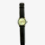 U.S. Polo Assn. Men’s Quartz Watch – Silver Case, Cream Dial, Black Leather Strap