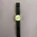 U.S. Polo Assn. Men’s Quartz Watch – Silver Case, Cream Dial, Black Leather Strap